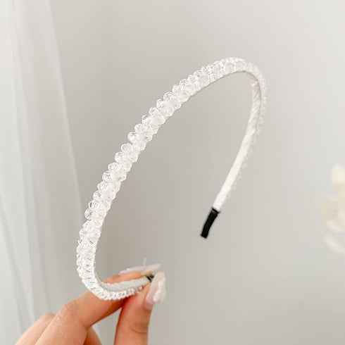 Ruihfas 6Pcs Bling Bling Double Rows Crystal Rhinestone Headband, Thin Hair Hoop for Women and Girls
