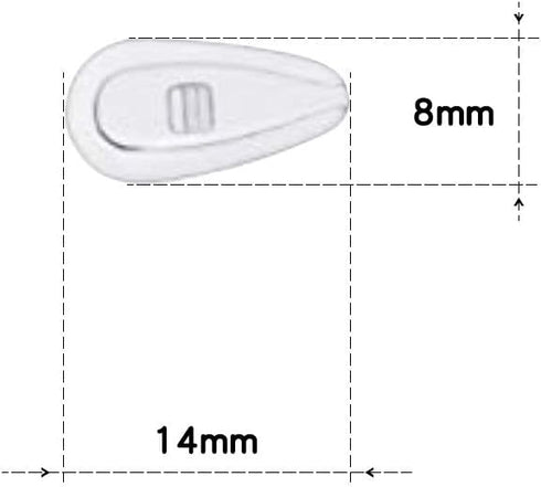 Soft Silicone Air Chamber Eyeglass Nose Pads, 14mm, 5 Pairs Screw-in Replacement Nosepads for Eyewear