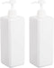 Pump Bottle, Refillable Plastic Empty Lotion Dispenser for Bathroom Shampoo and Body Wash, 32oz/1L White, 2 Pack