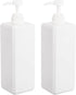 Pump Bottle, Refillable Plastic Empty Lotion Dispenser for Bathroom Shampoo and Body Wash, 32oz/1L White, 2 Pack