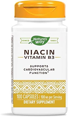 Nature's Way Niacin, 100 Capsules (Pack of 4)