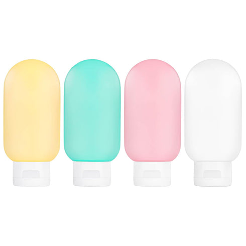 TSA Approved Travel Bottles Set, 4 Pack Portable Leak Proof Refillable Containers for Toiletries