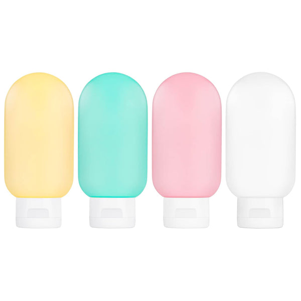 TSA Approved Travel Bottles Set, 4 Pack Portable Leak Proof Refillable Containers for Toiletries