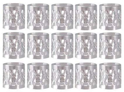 WOIWO 100PCS Aluminum Dreadlocks Beads Dread Locks Adjustable Metal Cuffs Hair Decoration Braiding Hair Jewelry - Silver