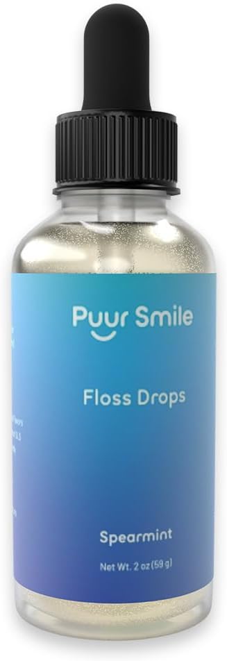 Concentrated Floss Drop Serum, 2oz Mouth Wash for Water Flosser, Organic Spearmint for Good Oral Health