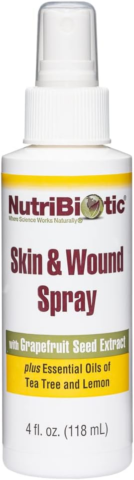 NutriBiotic Skin & Wound Spray with GSE, 4 Fl Oz | Non-Medicated Grapefruit Seed Extract & Essential Oils
