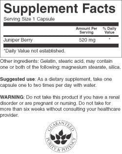 Swanson Juniper Berries Digestive Immune System Health Fiber Herbal Supplement, 520 mg, 100 Capsules