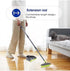 Adjustable Rubber Push Broom and Dustpan Set, Self Cleaning Indoor Outdoor Angle Brooms for Home, Long Handle for Pets