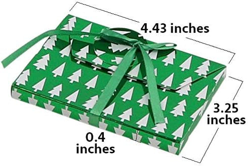 Iconikal Christmas Holiday Foil Embossed Gift Card Holder Boxes with Ribbon, Set of 9