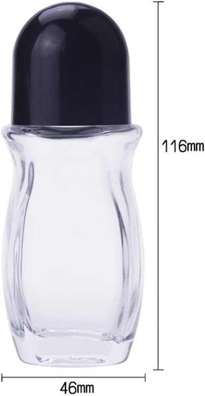 Wresty Roll On Glass Bottles for Essential Oils, 2 Pcs Empty Deodorant Containers Roller Ball Bottles (50ml/1.69Oz)