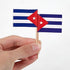 JAVD CYPS 100 Pcs Cuban Toothpick Flags, Mini Stick Cupcake Toppers, Country Picks Party Decoration, Cocktail Food Bar
