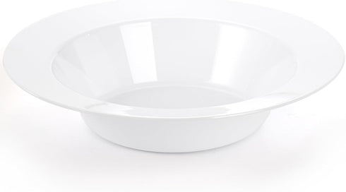 Suwimut 60 Pack Disposable Plastic Soup Bowls, 12 oz Large White Bowls for Dinnerware, Party, Catering, Events