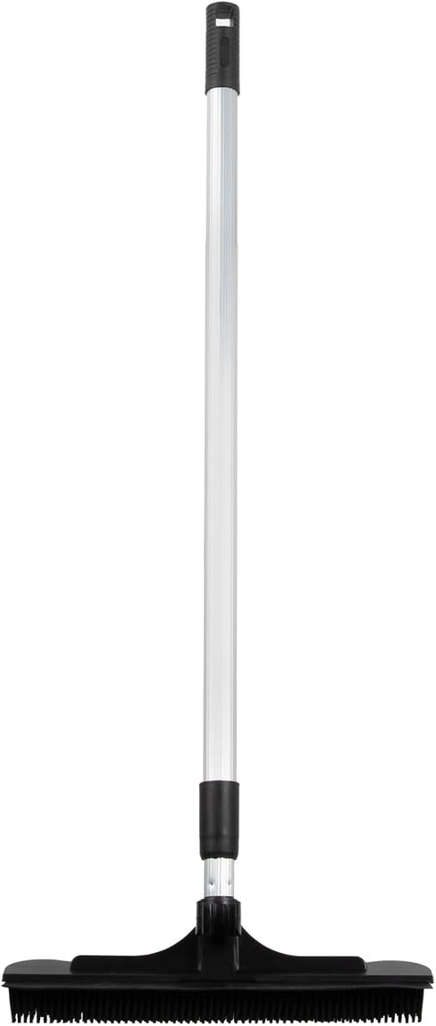 Extendable Salon Broom, ForPro Professional Collection Non-Scratch Rubber Bristles, Aluminum Handle Adjustable to