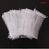 50PCS Drawstring Organza Folding Hand Fan Pouch Party Wedding Favor Bags (White)
