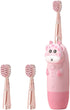 HAMPPLIES Electric Toothbrush Set with 4Pcs Pink Deer Sonic Toothbrush Heads USB Rechargeable