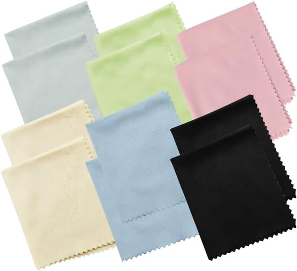 OHOO 12 Pack Microfiber Cleaning Cloths Color Glasses Cloth Lens Wipes Cloth for