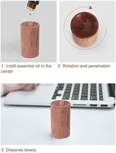 HEEPDD Set 15 8 1.5 Inch Wooden Essential Oil Diffuser Mini Units for Car Office Spaces Hour Continuous Mist Size