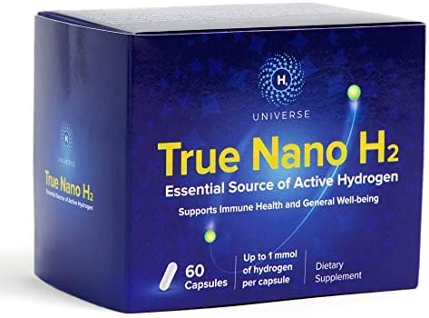 True Nano H2 Plus by H2 Universe, Molecular Hydrogen with Active Nanobubbles for Energy & Antioxidant Support - 60