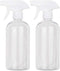 UUJOLY 17 oz Plastic Spray Bottle, Clear Refillable Container for Water, Essential Oils, 2 Pack