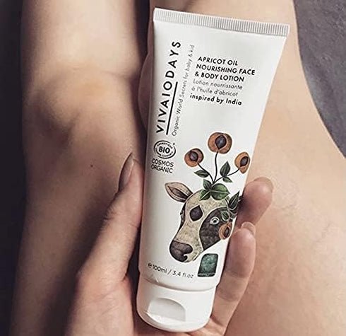 Organic Apricot Oil Nourishing Face & Body Lotion for Baby & Everyone Else (3.4 fl oz | 100 m)
