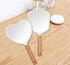 YEAKE Hand Held Mirror with Handle for Makeup, Cute Wood Travel Vanity Mirror for Men & Women (Fanshape)