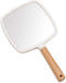 YEAKE Hand Held Mirror with Handle for Makeup, Small Cute Wood Hand Mirror for Shaving, Portable Travel Vanity