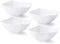 Posh Setting 4 Pack Small White Plastic Serving Bowls, Heavy Duty Disposable Candy Snack Buffet Salad Bowls