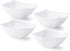 Posh Setting 4 Pack Small White Plastic Serving Bowls, Heavy Duty Disposable Candy Snack Buffet Salad Bowls