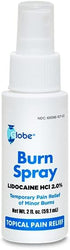 Globe Burn Spray 2 oz, Lidocaine 2% Topical Anesthetic Pain Relief and Numbing Spray Bottle