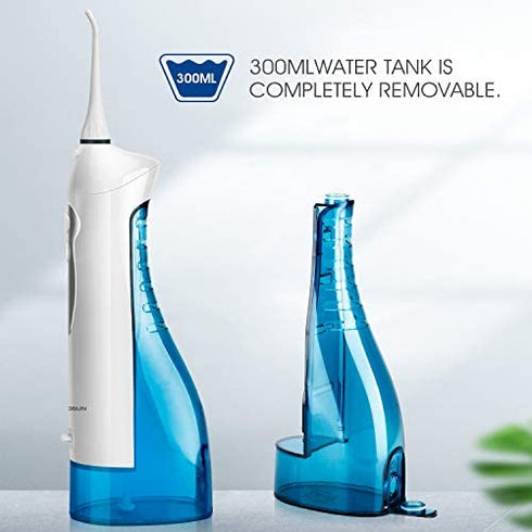 Hangsun Water Flosser Cordless Oral Irrigator - Rechargeable Dental Water Jet HOC700, 300ML Water Tank, 4 Jet Tips