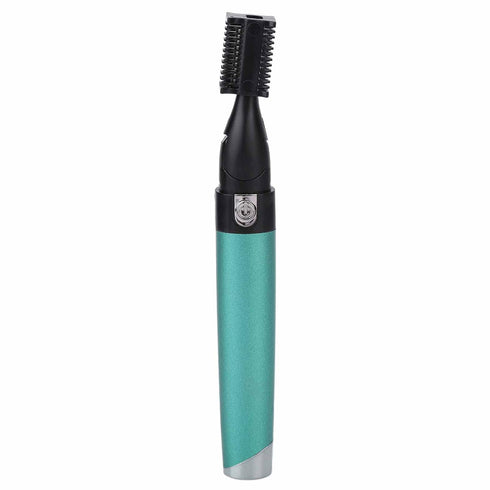 Yinhing Electric Eyebrow Trimmer, Portable Painless Facial Hair Remover Kit for Women and Men, Battery Operated, Green