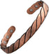Pure Copper Twisted Magnetic Cuff Bracelet for Men Women, 8 Magnets 3500 Gauss