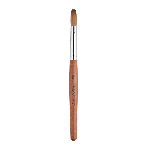 Nail Brush Kolinsky Sable Acrylic Nail Art Brush, Professional Red Wooden Brush (14#)