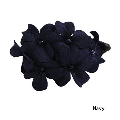 LOVEF3 Pcs Fashion Handmade Women Girl Flower Banana Barrette Hair Clip, 11.5 * 6 CM, Black Pink Navy