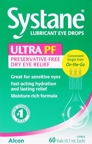 Systane Ultra Eye Drops, Lubricant, 60 Count (Pack of 1), (Packaging may vary)