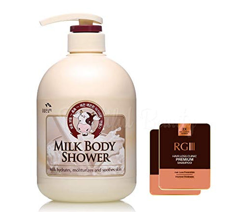 Somang Shower + Shampoo Pouch: Milk Body Shower 750ml, Body Lotion 500ml, Hand Cream 80ml, RGIII Shampoo 12ml