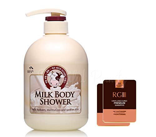 Somang Shower + Shampoo Pouch: Milk Body Shower 750ml, Body Lotion 500ml, Hand Cream 80ml, RGIII Shampoo 12ml