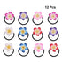 ifundom Hawaiian Flower Hair Ties, 12PCS Plumeria Hair Ring Soft Ceramic Hair Ties Flower Hair Rope Black Rubber Band Flower Hair Bands for Women Girls