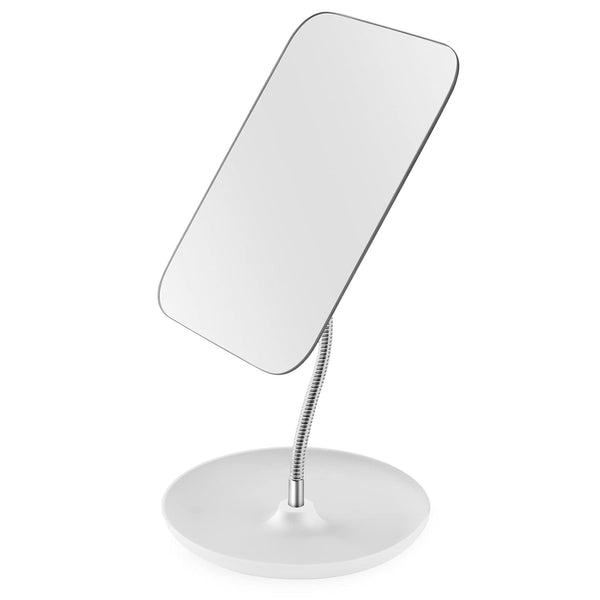 Table Vanity Mirror with Stand, Makeup Mirror for Desk, Adjustable Flexible Gooseneck, 360° Rotation Portable Mirror