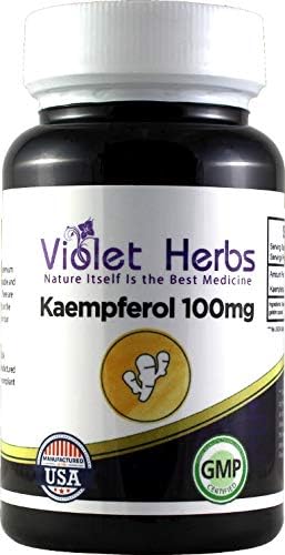 Violet Herbs Kaempferol 100mg 60 Count Bottle,Capsule,Kaempferia Galangal, Rice Flour, Magnesium Sterate, Gelatin Capsule