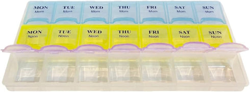 Inspiration Industry |7-Day Weekly Pill Organizer with Snap Lids Morn/NOON/Night |for Pills, Vitamin.