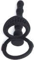 HAOSOAH 2-in-1 5.12 Inch 2.3 oz Dual Cock Ring with Anal Plug, Silicone Design, Length, (Black)