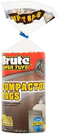 Brute Super Tough Compactor Bags, 2.0 Mil, 20 Count, Limited Edition