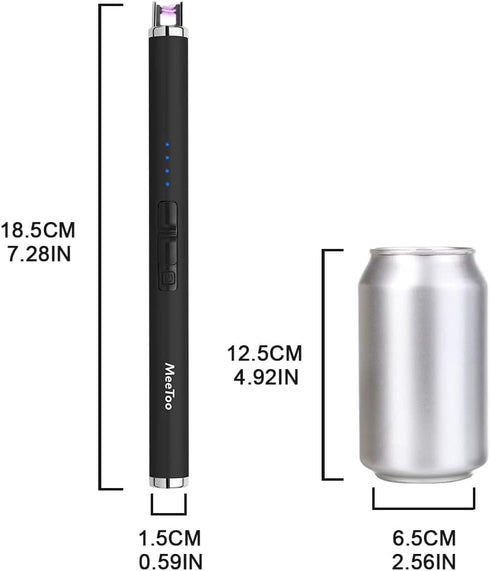 MeeToo Candle Lighter Electric Rechargeable USB Type-C Lighters for BBQ Camping Fireworks (Black)