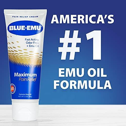 Blue Emu Arthritis Maximum Pain Relief Topical Cream for Muscles, Joints and Strains with Emu Oil, 3oz, 2 Pack