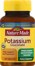 Nature Made Potassium Gluconate 550 mg, Dietary Supplement for Heart Health Support, 100 Tablets, 100 Day Supply