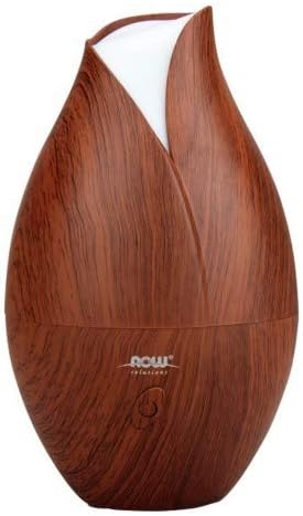 NOW Foods Essential Oils, Ultrasonic Faux Wood Aromatherapy Oil Diffuser, Contemporary Design, Extremely Quiet Heat