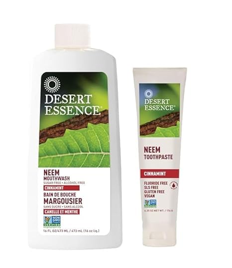 Desert Essence Neem Cinnamint Mouthwash & Toothpaste Bundle - Complete Oral Care