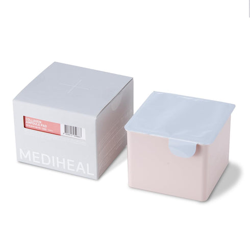 Mediheal Collagen Ampoule Pad Refill (100 Pads) - Vegan Eco Silk Cotton Facial Toner Pads for Skin Firming