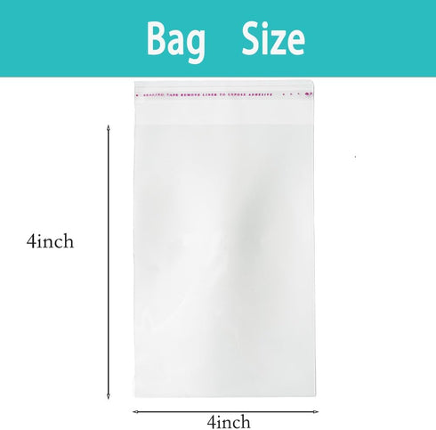 Generic 200Pcs Self Sealing Cellophane Bags, Clear Self-Adhesive OPP Bags for Versatile Use - Cookie, Confection, Toys